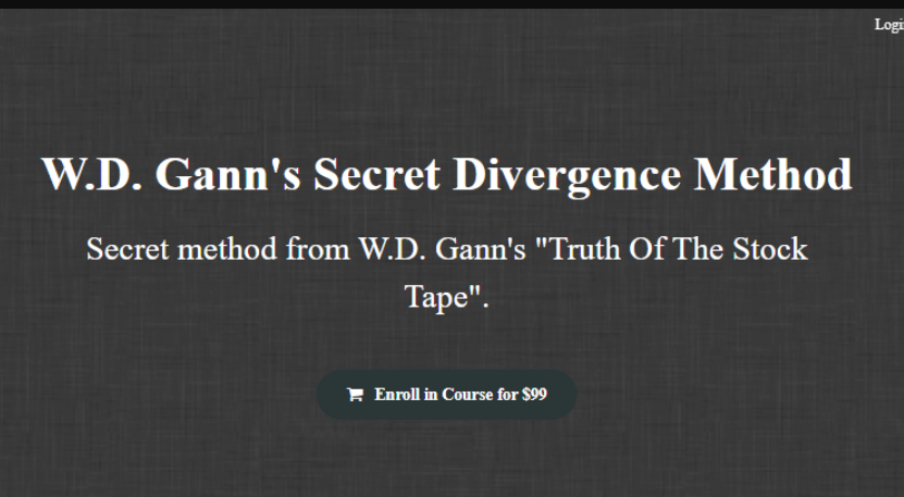 W.D. Gann’s Secret Divergence Method